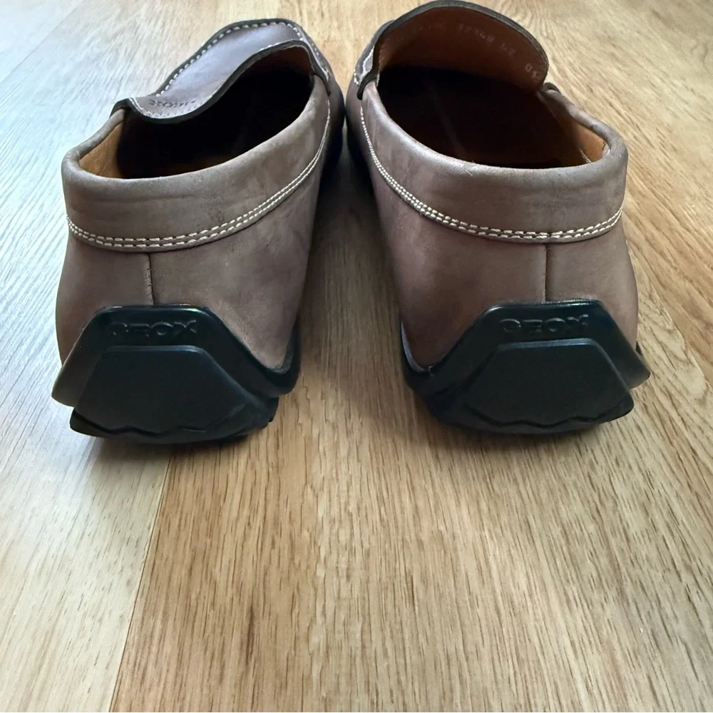 Geox Mens Slip-On Shoes Loafers Close Toe Casual Brown Leather EU 42 US 8.5-9
